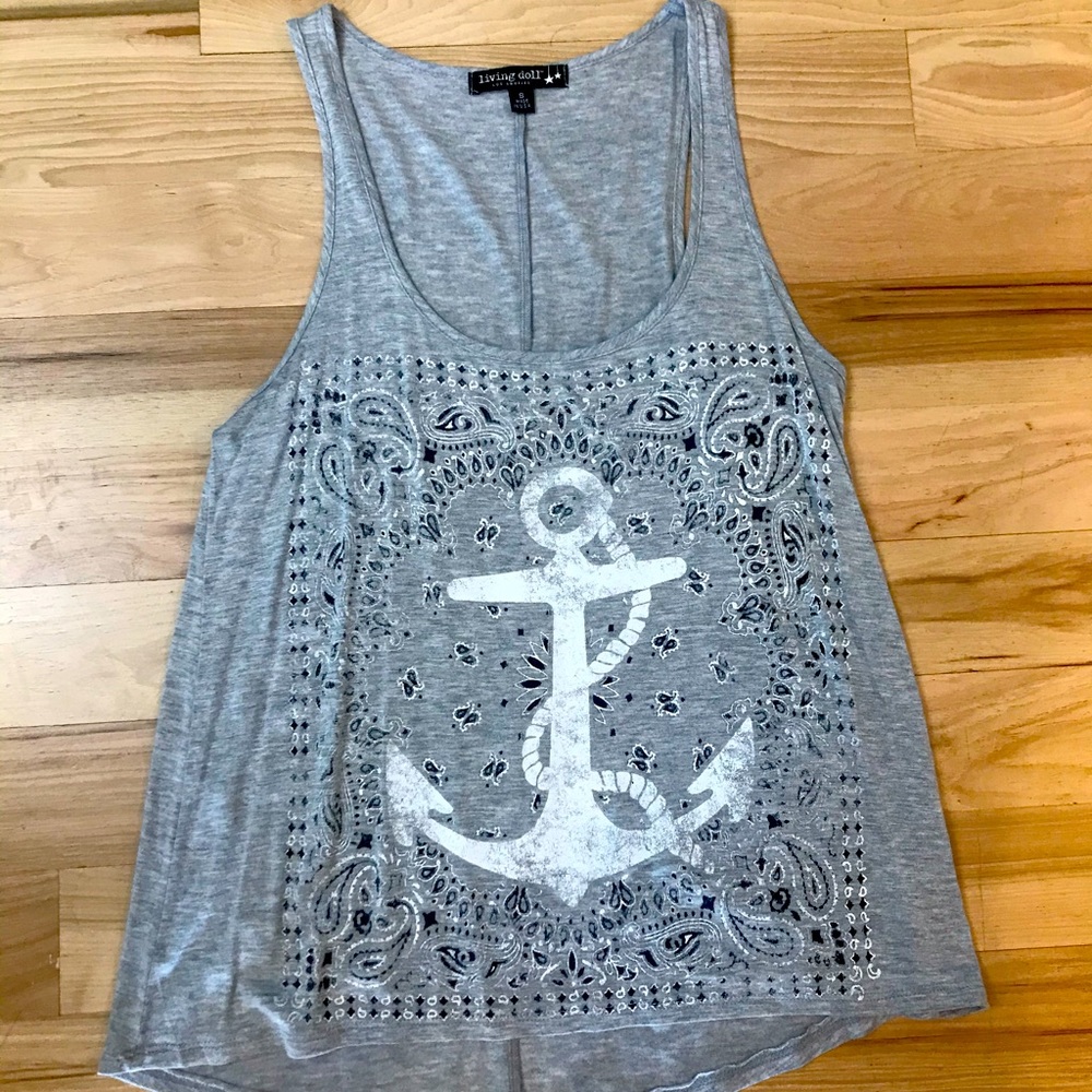 Gray graphic design tank